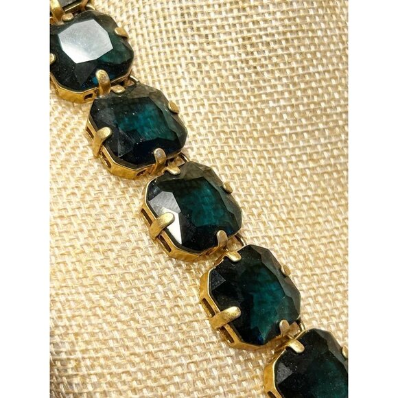 J. Crew Square Faceted Opaque Rhinestone Necklace in Green - Picture 5 of 6